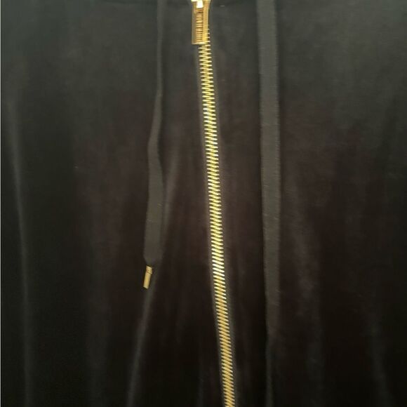 White Mark black velour zip up hoodie with gold zipper L - Picture 7 of 12